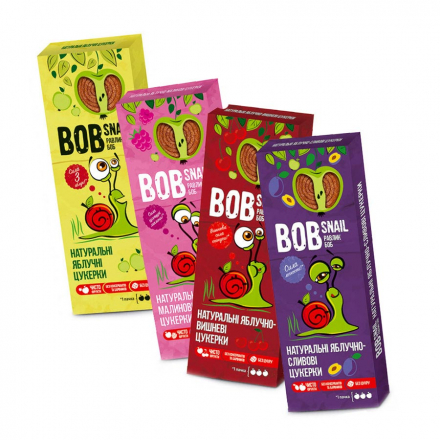 Цукерки 30г Bob Snail  Натуральні Яблуко та Груша