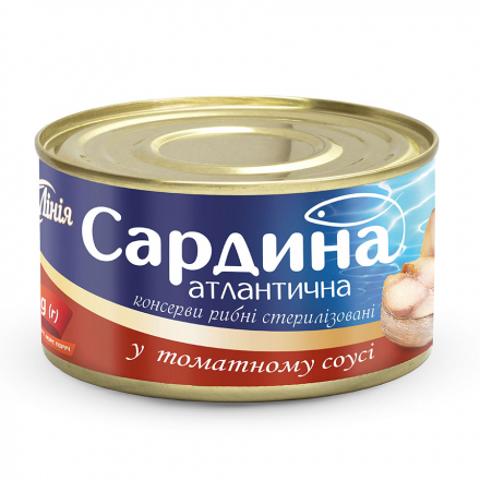 Консерви 240г Своя лінія Сардина атлантична у томатному соусі