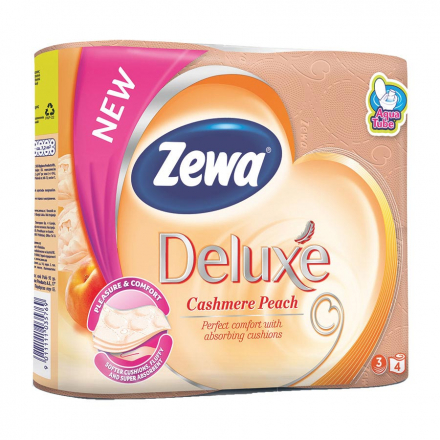 Папір туалетний 4 шт Zewa Deluxe Peach ароматизований тришаровий