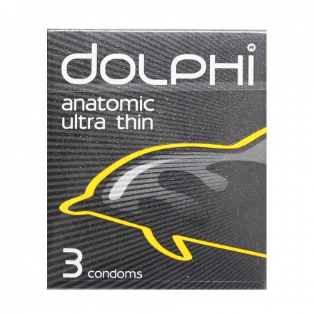 Презервативы 3 шт Dolphi 3 в 1 анатомическая форма, ребристая и точечная структура